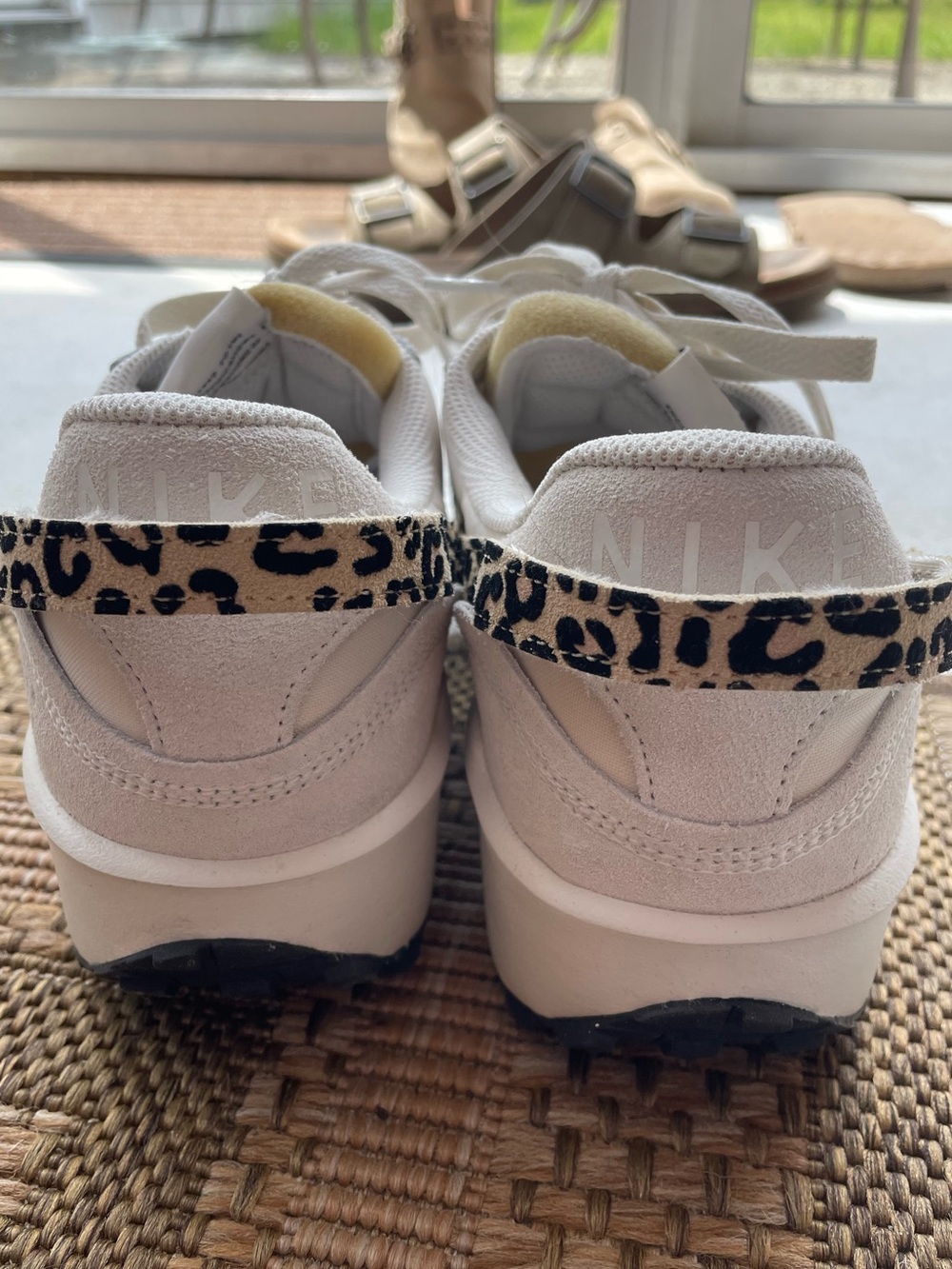 NIKE Cream Sneaker with Leopard Accent - Picture 4 of 8